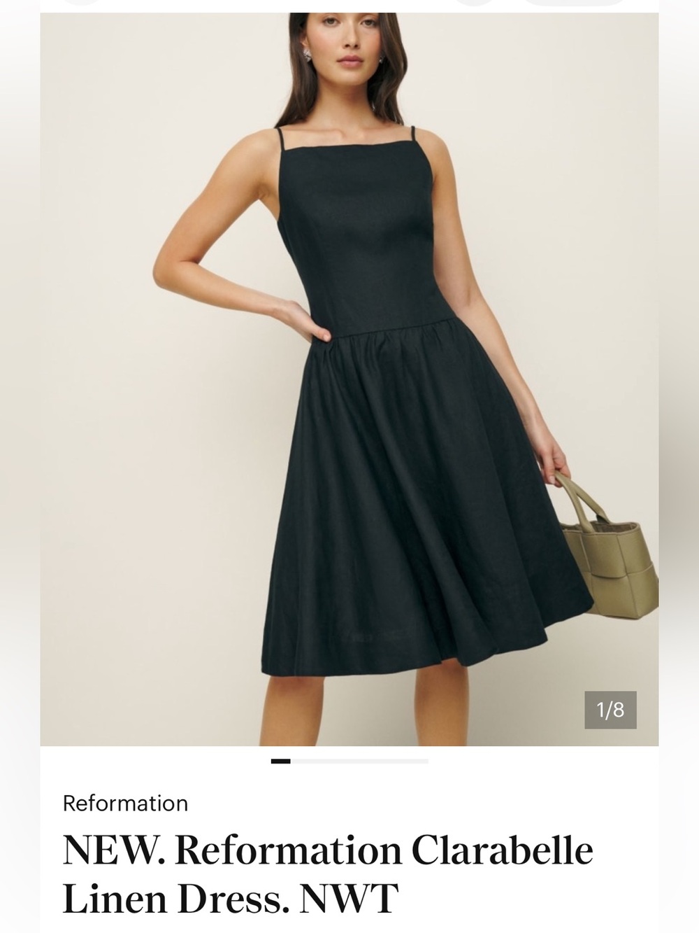 NEW. Reformation Clarabelle Linen Dress. NWT